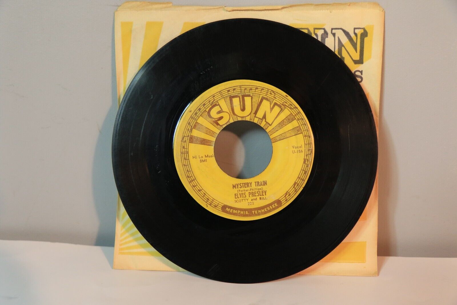 Pic 2 FIRST PRESSING ALL SUN 45 RPM VINYL RECORDS ELVIS PRESLEY PUSH MARKS LOB