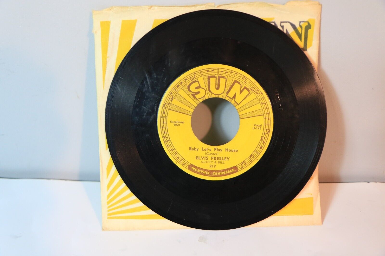Pic 4 FIRST PRESSING ALL SUN 45 RPM VINYL RECORDS ELVIS PRESLEY PUSH MARKS LOB