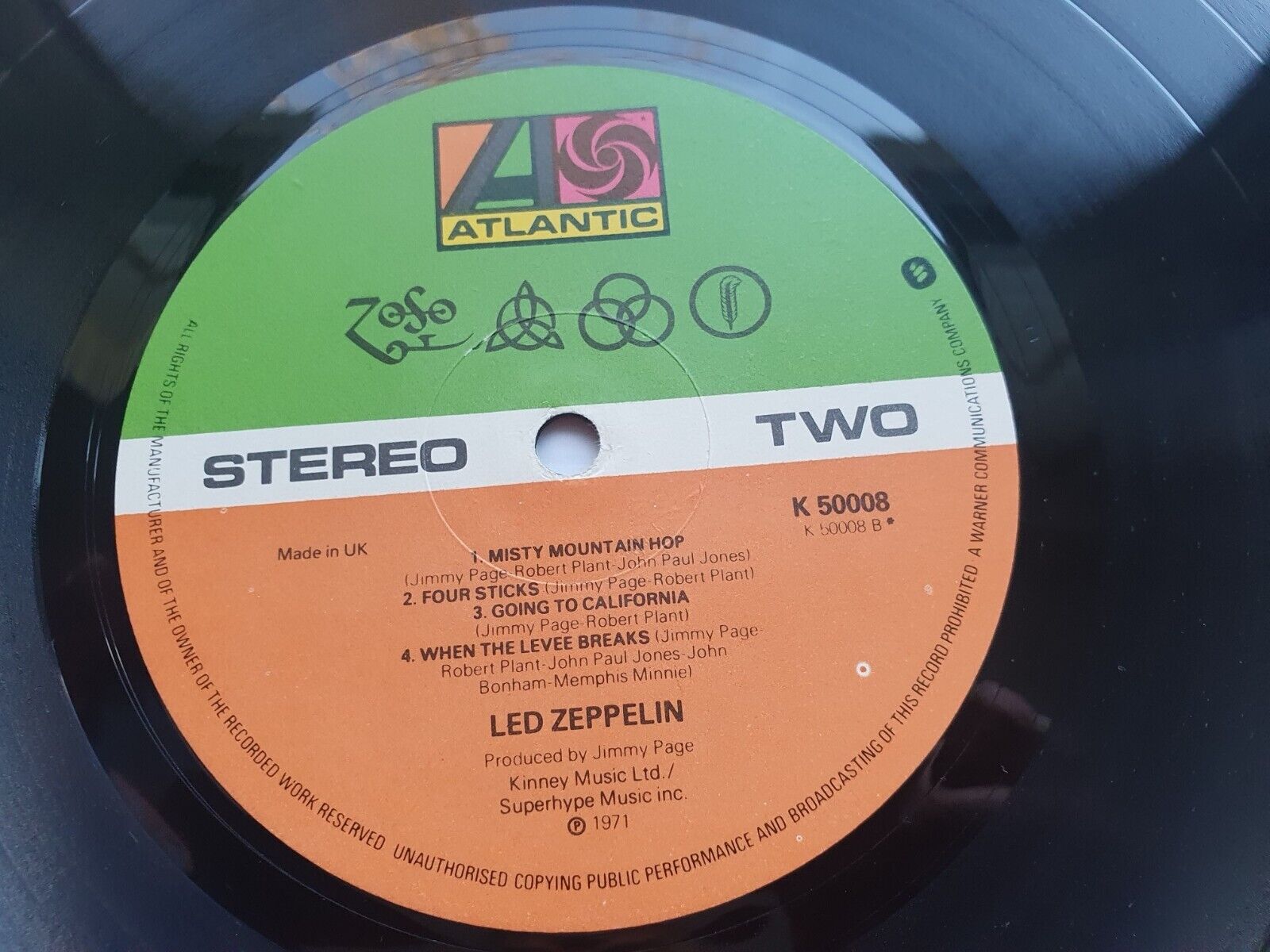 Pic 1 LED ZEPPELIN IV   Original 1970s  UK Press LP  ARCHIVED MINT-