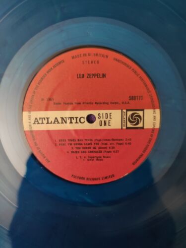 Pic 3 Led Zeppelin - Led Zeppelin Lp Repress Marble Turquoise Limited  Rock vinyl NM