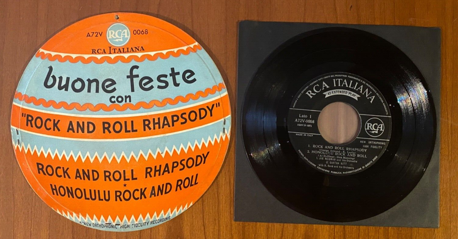 Pic 1 EP ELVIS PRESLEY "BUONE FESTE CON ROCK AND ROLL RHAPSODY" RCA ITALIANA A72V 0068