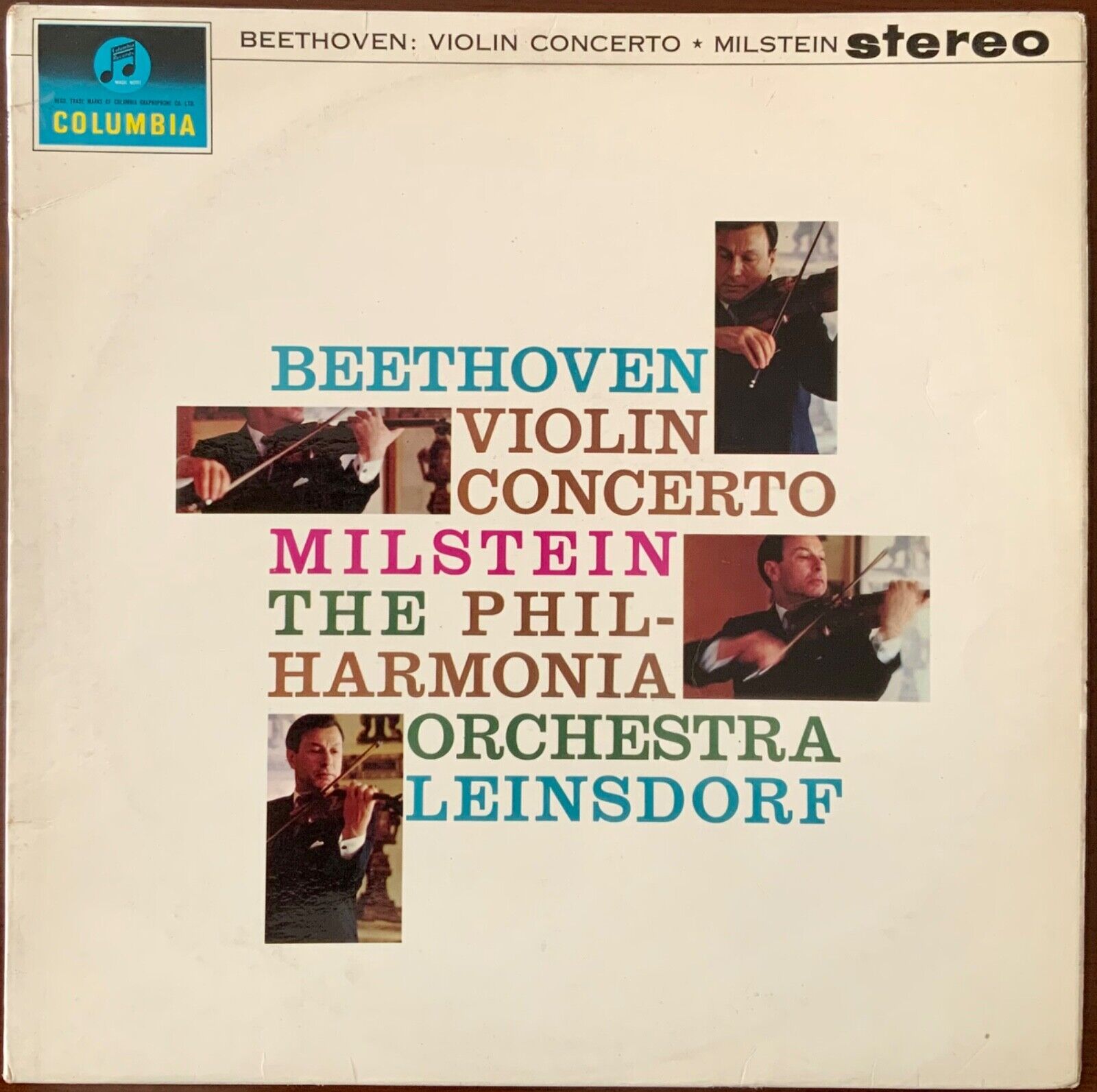 NATHAN MILSTEIN BEETHOVEN VIOLIN TURQUOISE SILVER 1ST PRESS STEREO SAX 2508 LP