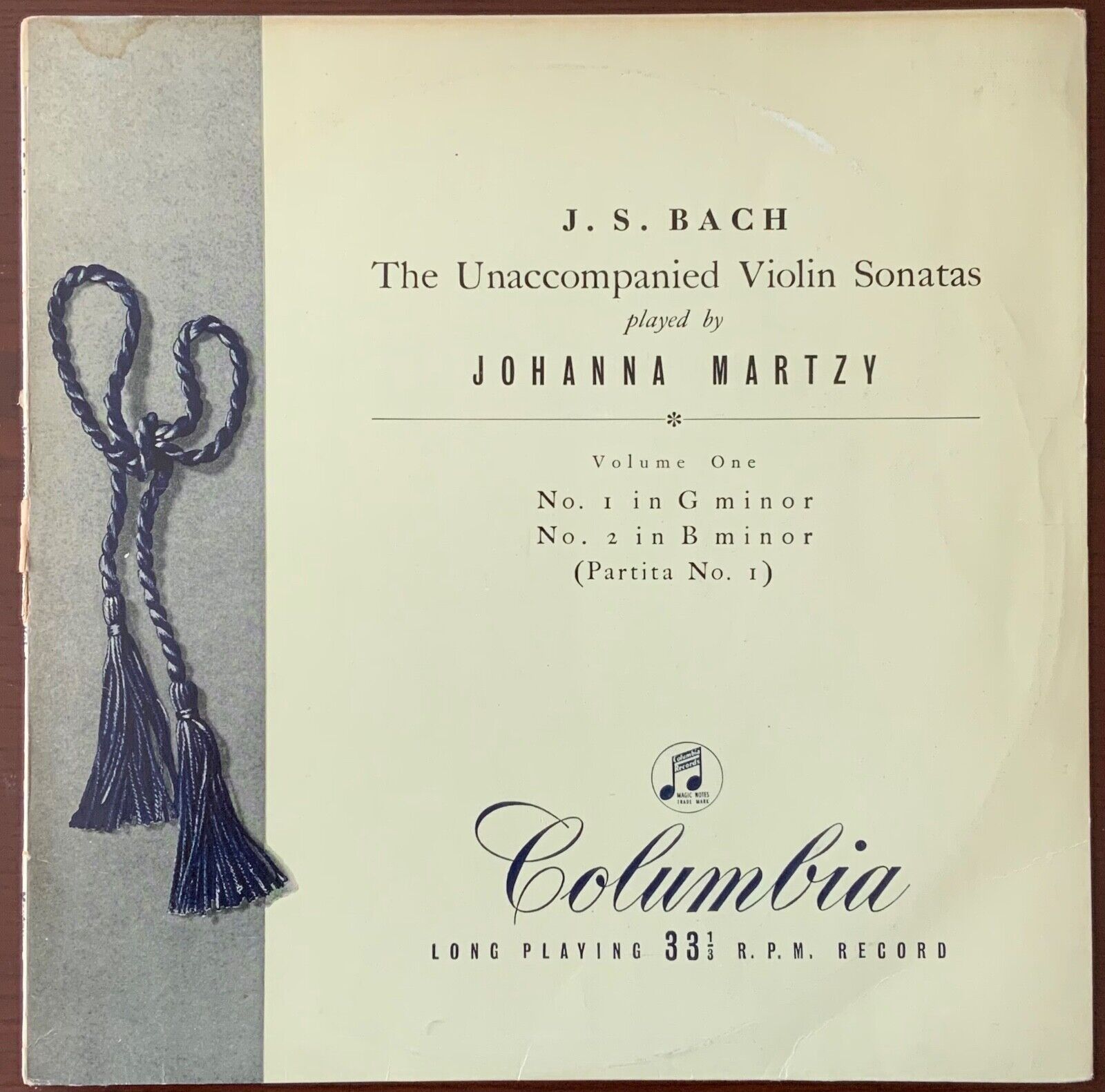 Pic 1 33CX1286 - Bach The Unaccompanied Violin Sonatas Johanna MARTZY 1ST ED 1N/1N NM