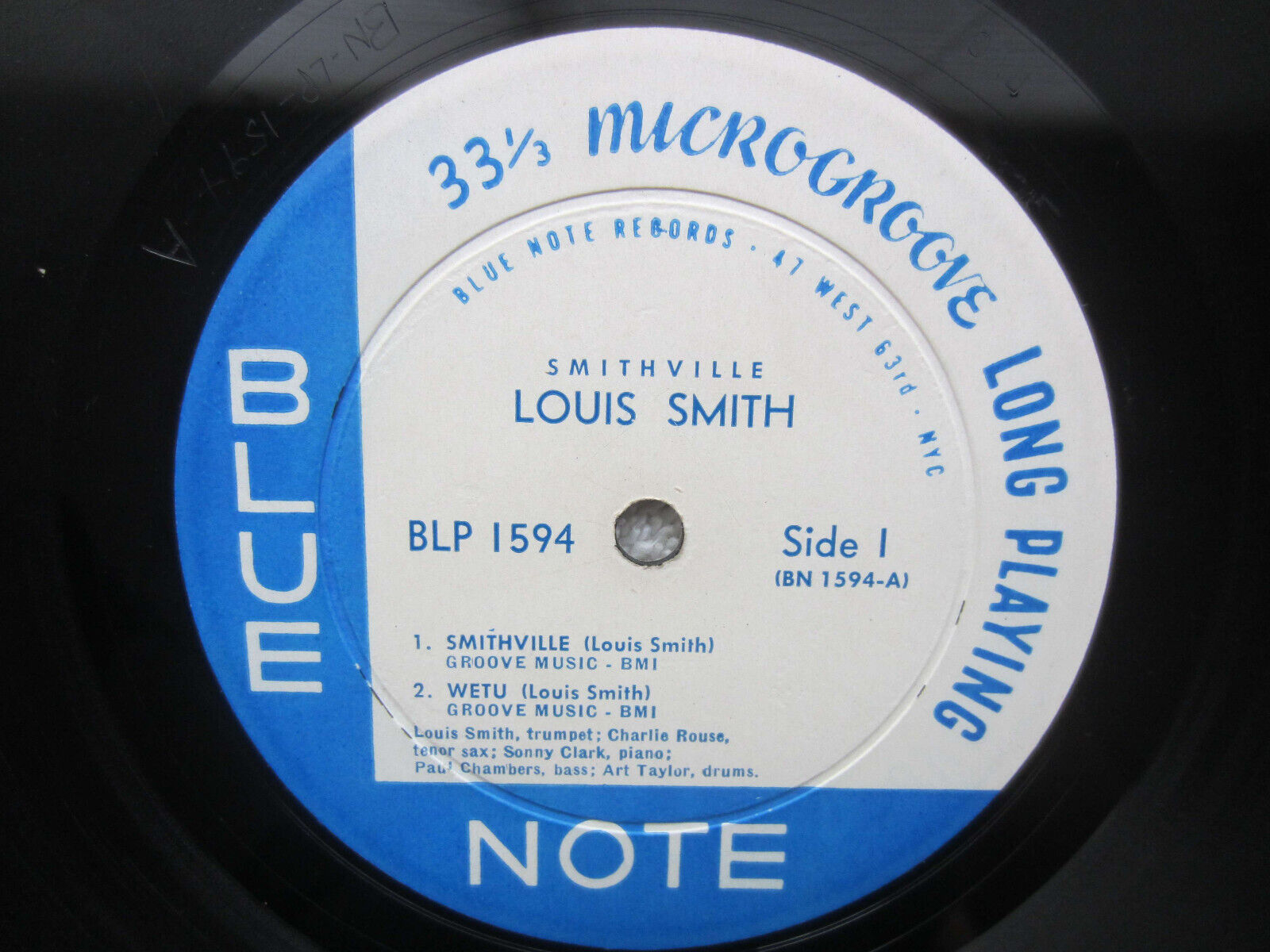Pic 2 LOUIS SMITH  BLUE NOTE 1594  ORIG. 47 WEST 63RD ST. EAR/P, RVG, DG
