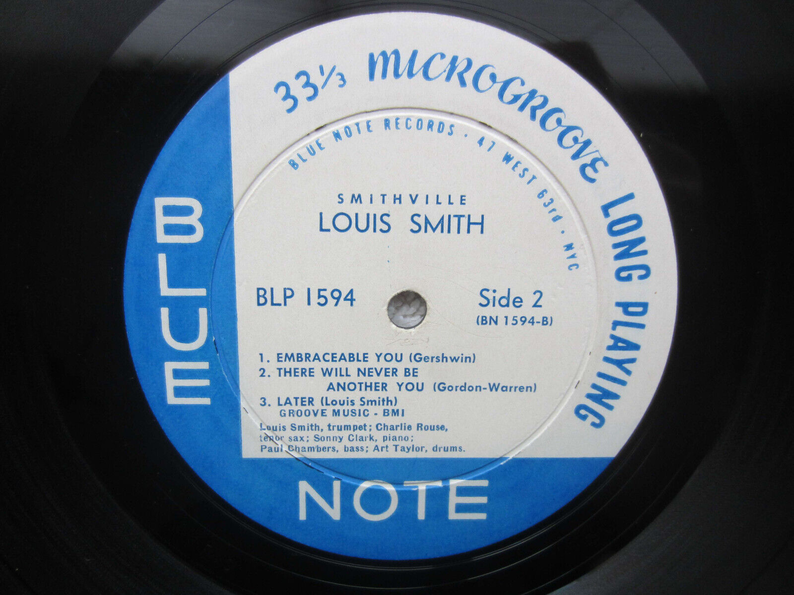 Pic 4 LOUIS SMITH  BLUE NOTE 1594  ORIG. 47 WEST 63RD ST. EAR/P, RVG, DG
