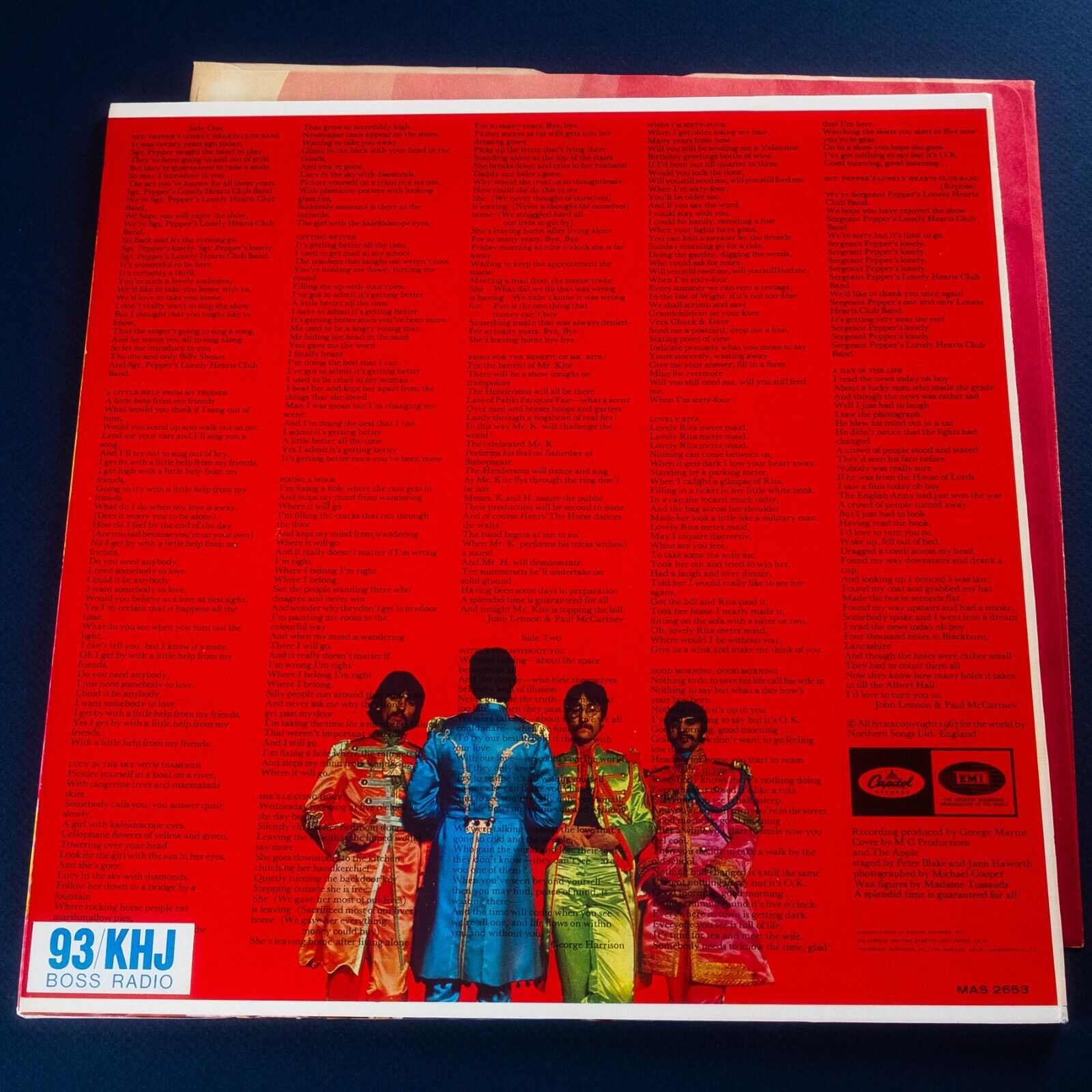 Pic 3 The Beatles Sgt. Pepper US Orig’67 Capitol Mono MAS-2653 Promo “FREE”Punch Cover