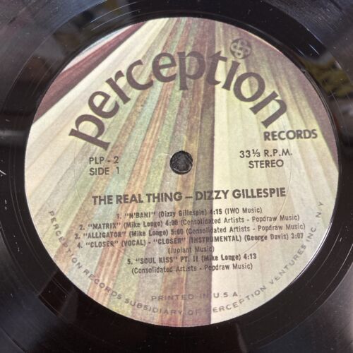 Pic 3 DIZZY GILLESPIE - THE REAL THING - US PERCEPTION LP - PLP-2