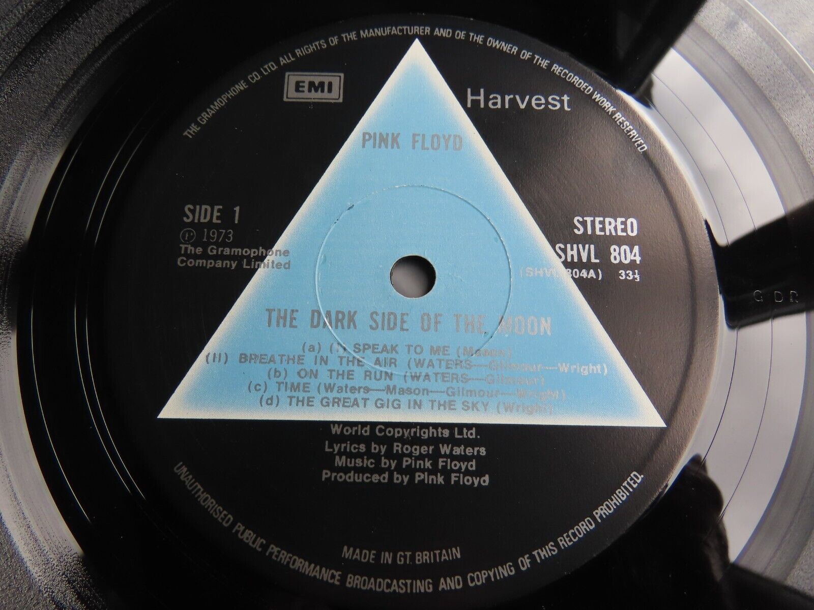 Pic 1 Superb. Pink Floyd's A2/B2 "Dark side of the moon" solid blue. UK 1st. + extras