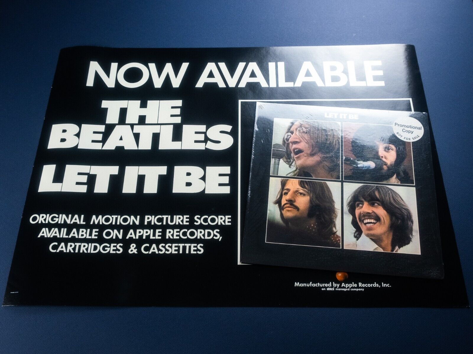 Pic 1 The Beatles Let It Be US Orig’70 Apple AR-34001 Pre-Release Promo Sticker Sealed