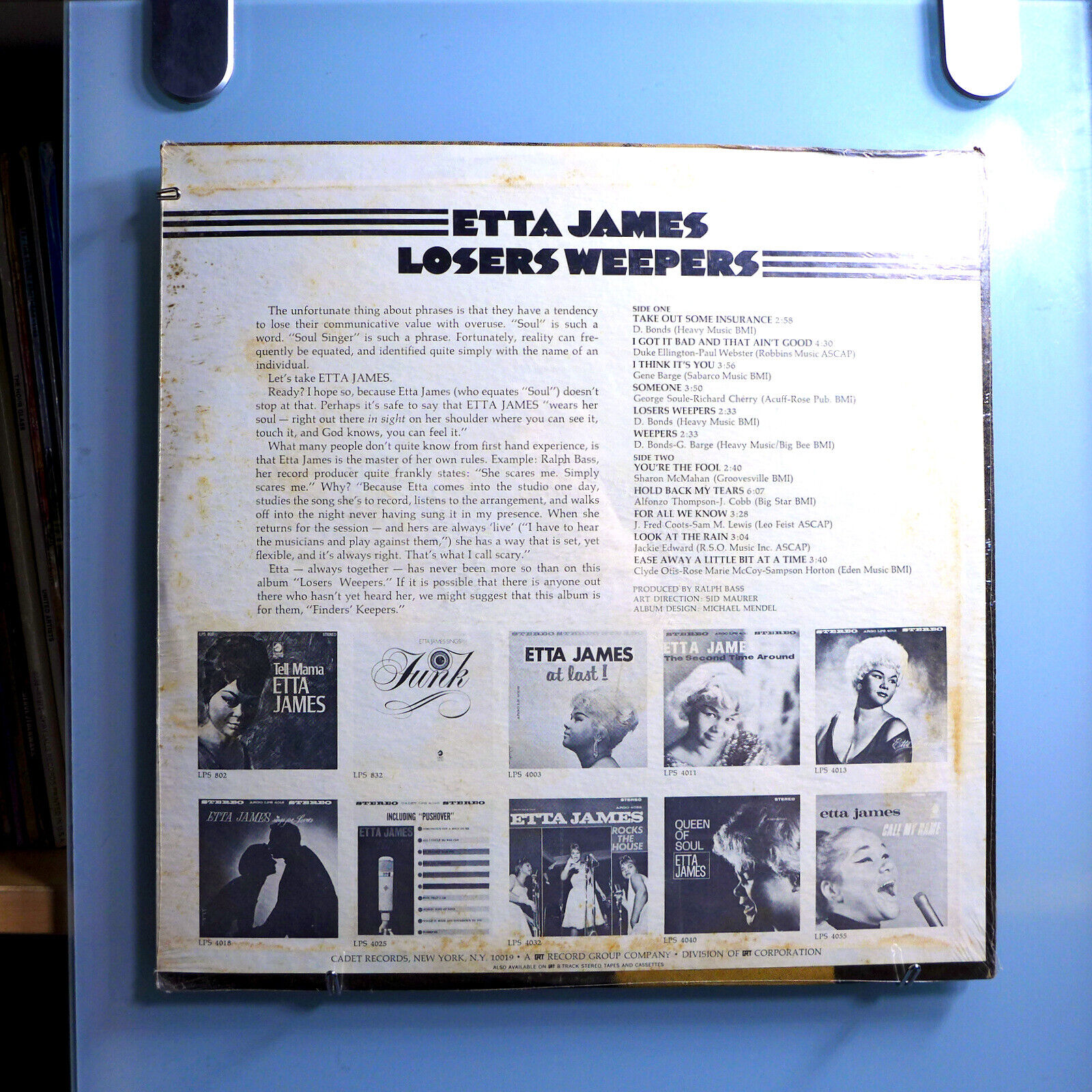 Pic 2 ETTA JAMES LOSERS WEEPERS ULTRA-RARE STILL SEALED ORIGINAL '69 CADET LP CADET