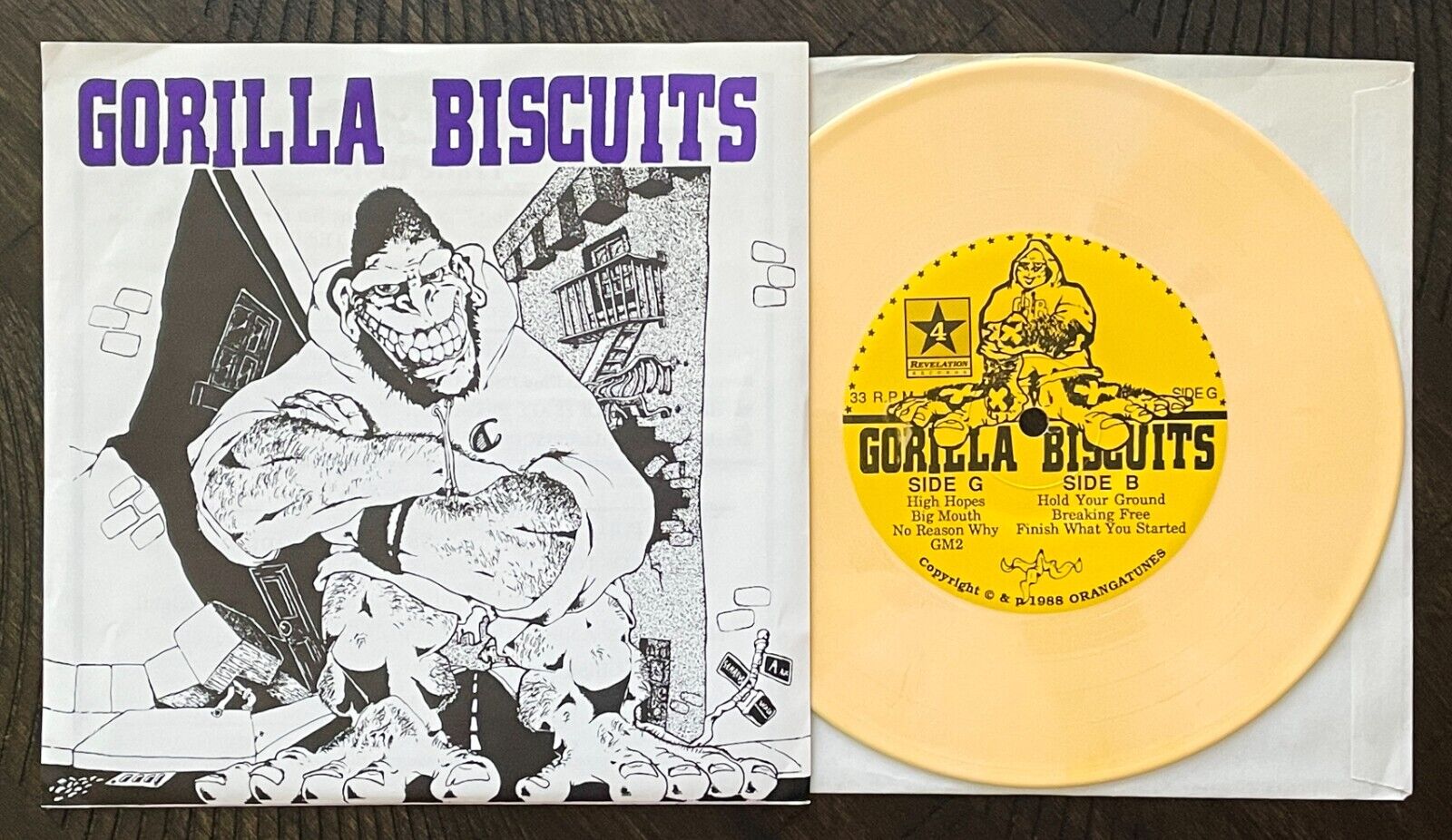 GORILLA BISCUITS 7" EP WHITE YELLOW 1988 KBD Judge Quicksand Youth Of Today sXe