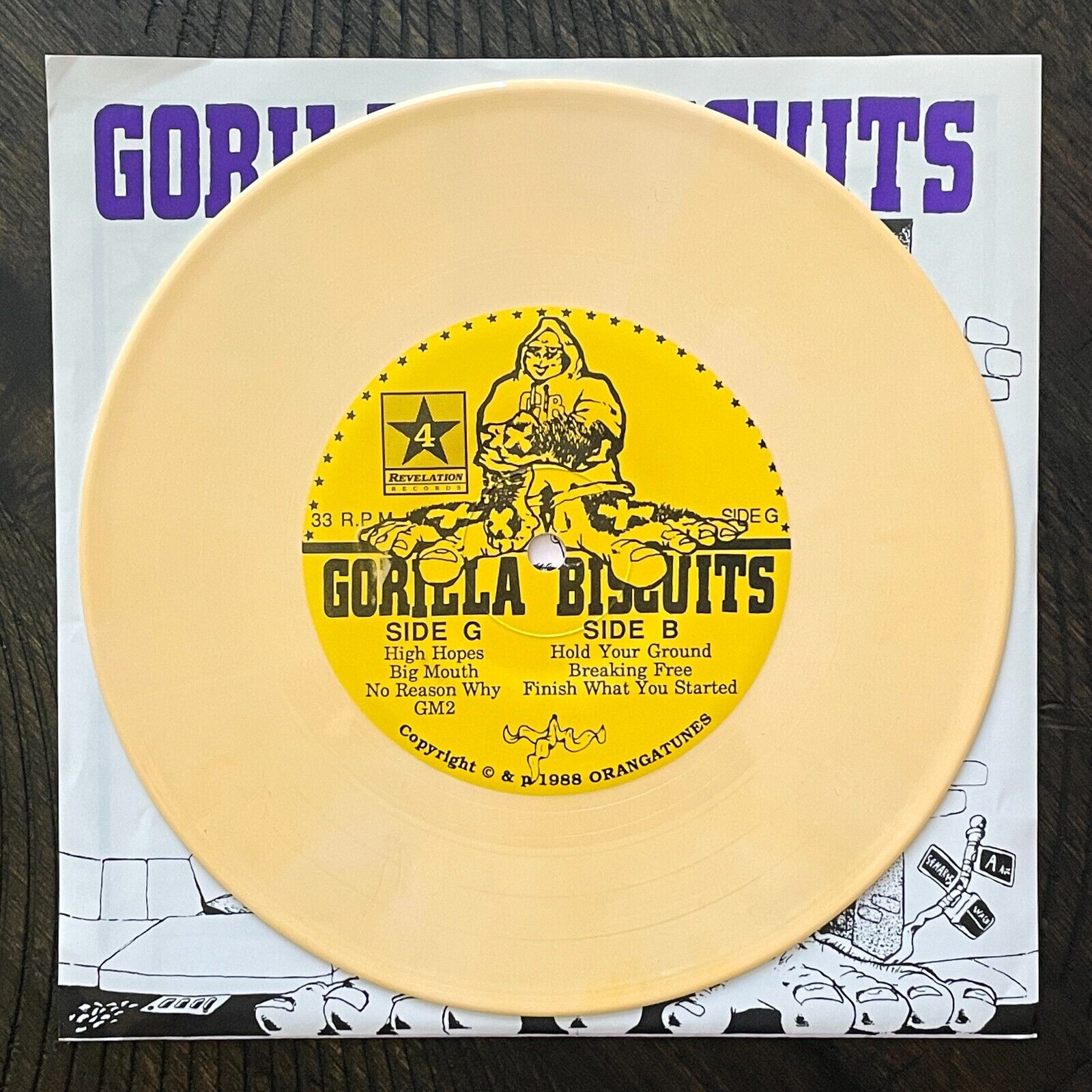 Pic 1 GORILLA BISCUITS 7" EP WHITE YELLOW 1988 KBD Judge Quicksand Youth Of Today sXe
