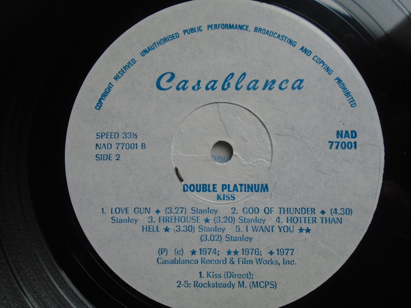 Pic 2 KISS - DOUBLE PLATINUM VINYL LP RARE RHODESIA NBL77001 1978 HARD ROCK COMP.