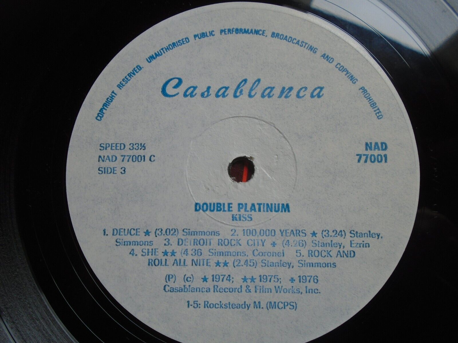 Pic 3 KISS - DOUBLE PLATINUM VINYL LP RARE RHODESIA NBL77001 1978 HARD ROCK COMP.