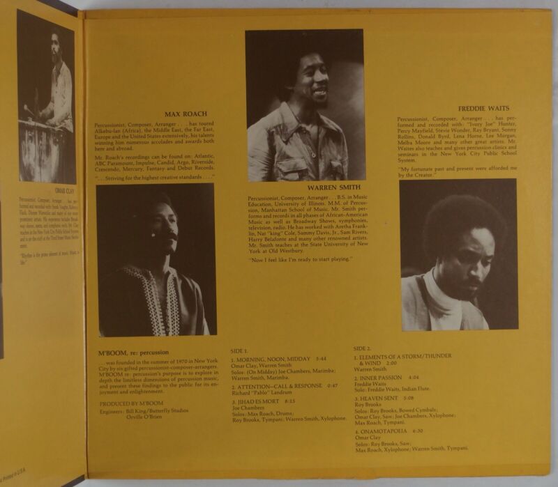 Pic 1 M’BOOM: Re: Percussion US Strata East OG ’73 Free Jazz Vinyl LP Roy Brooks HEAR