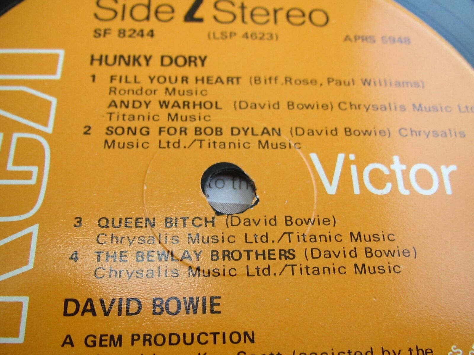 Pic 4 David Bowie HUNKY DORY 1971 UK LP 1st press -3T / 3T 100% MINT AUDIO & SLEEVE