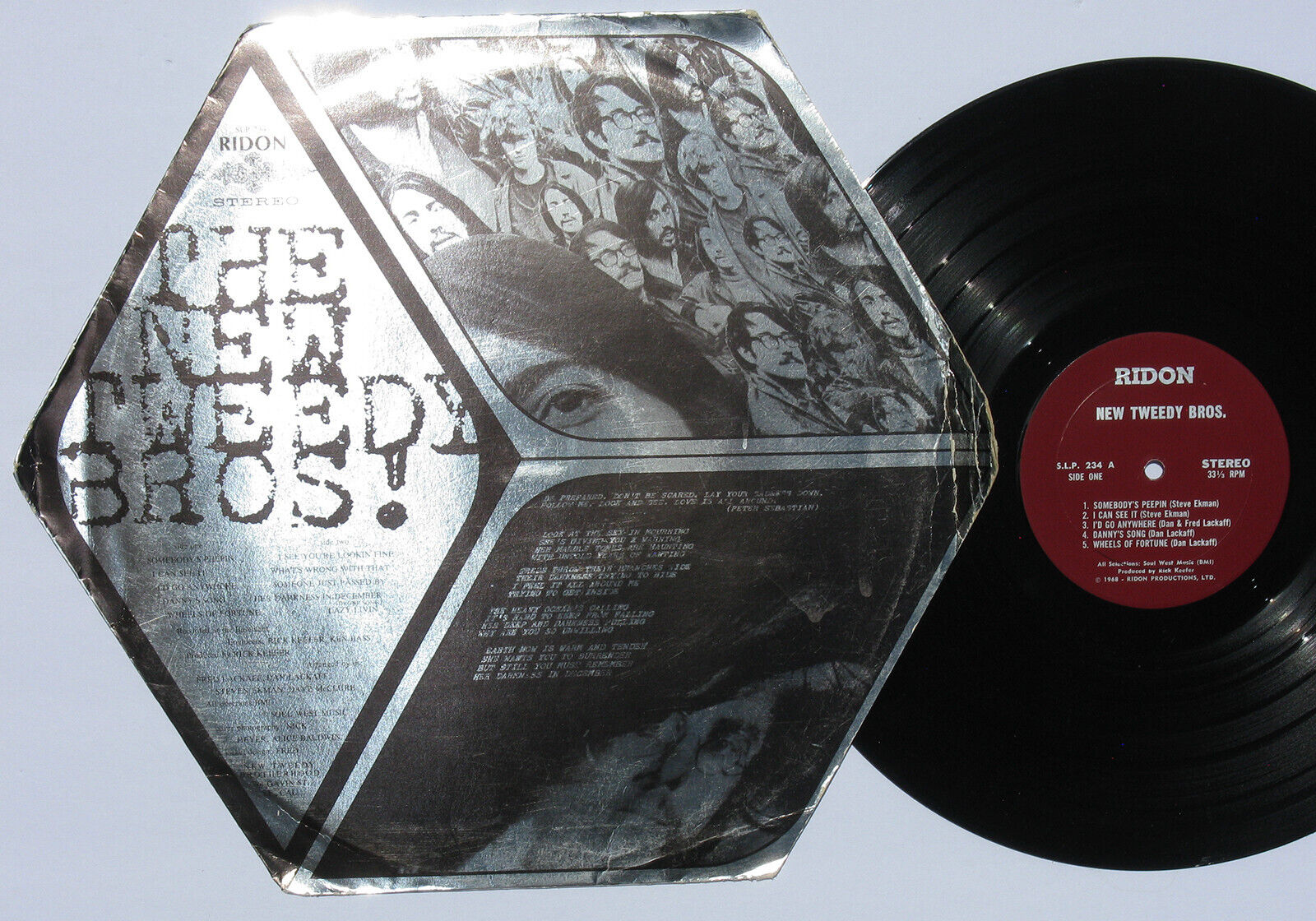 Pic 1 NEW TWEEDY BROS s/t LP original 1968 US hexagonal foil cover Psych Rock nm vinyl