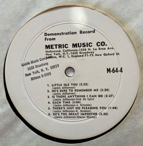 Pic 3 Jackie DeShannon VERY RARE 4 LP METRIC MUSIC Set