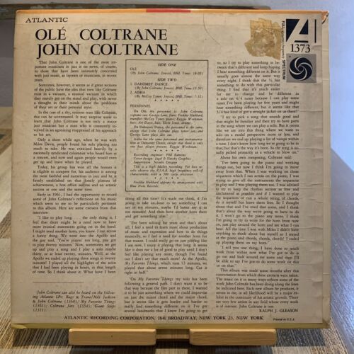 Pic 1 John Coltrane Olè Coltrane Lp Mono 1961