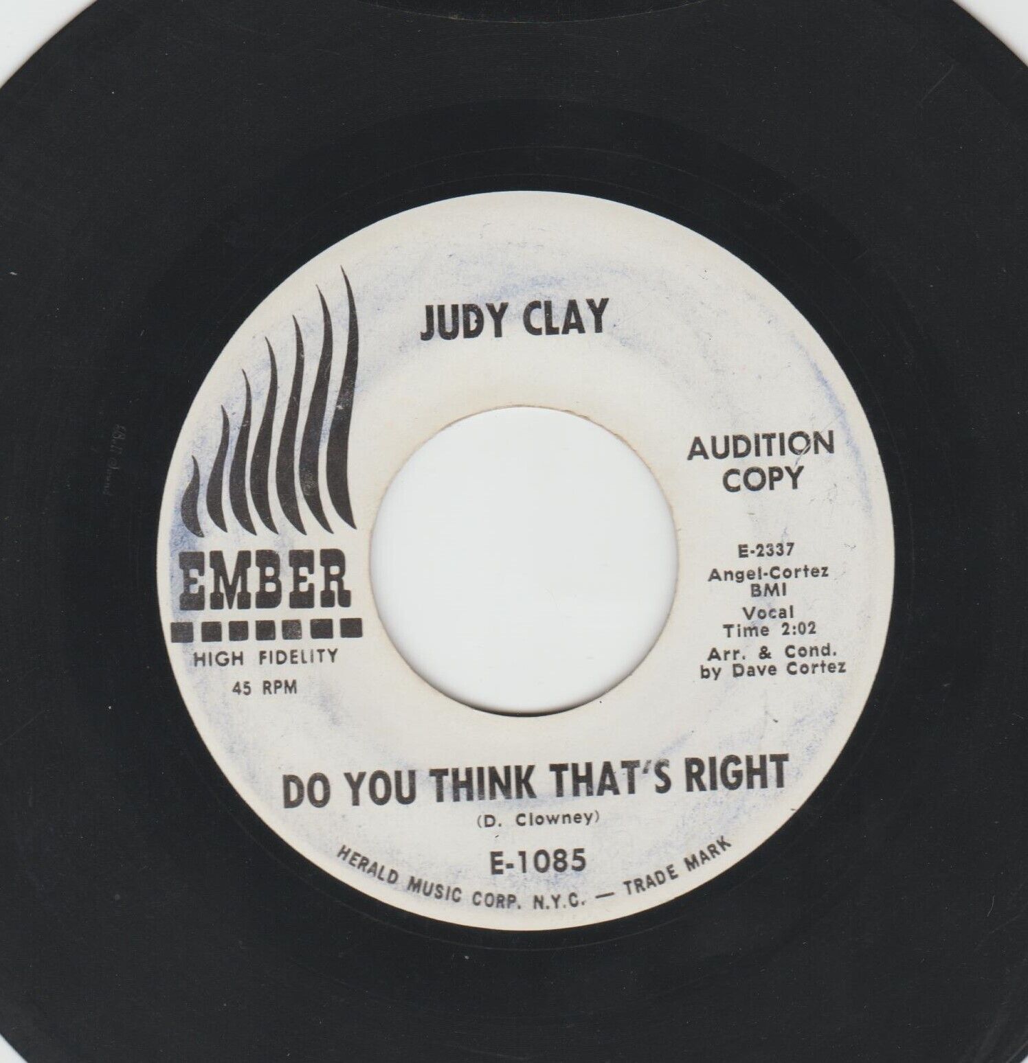 NORTHERN SOUL  45 - JUDY CLAY - DO YOU THINK THAT'S RIGHT  - HEAR -1962 DJ EMBER