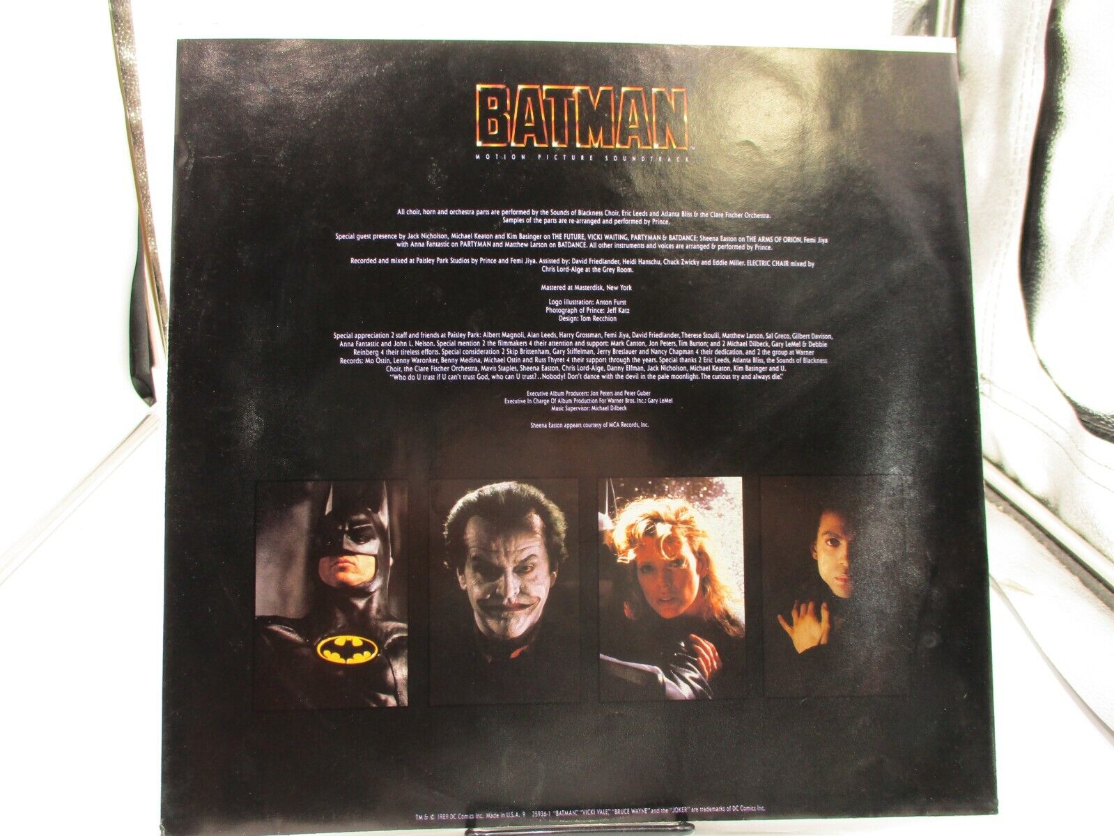 Pic 3 PRINCE "BATMAN "Soundtrack" LP Record Ultrasonic Clean 1989 W.B. Promo Hype EX