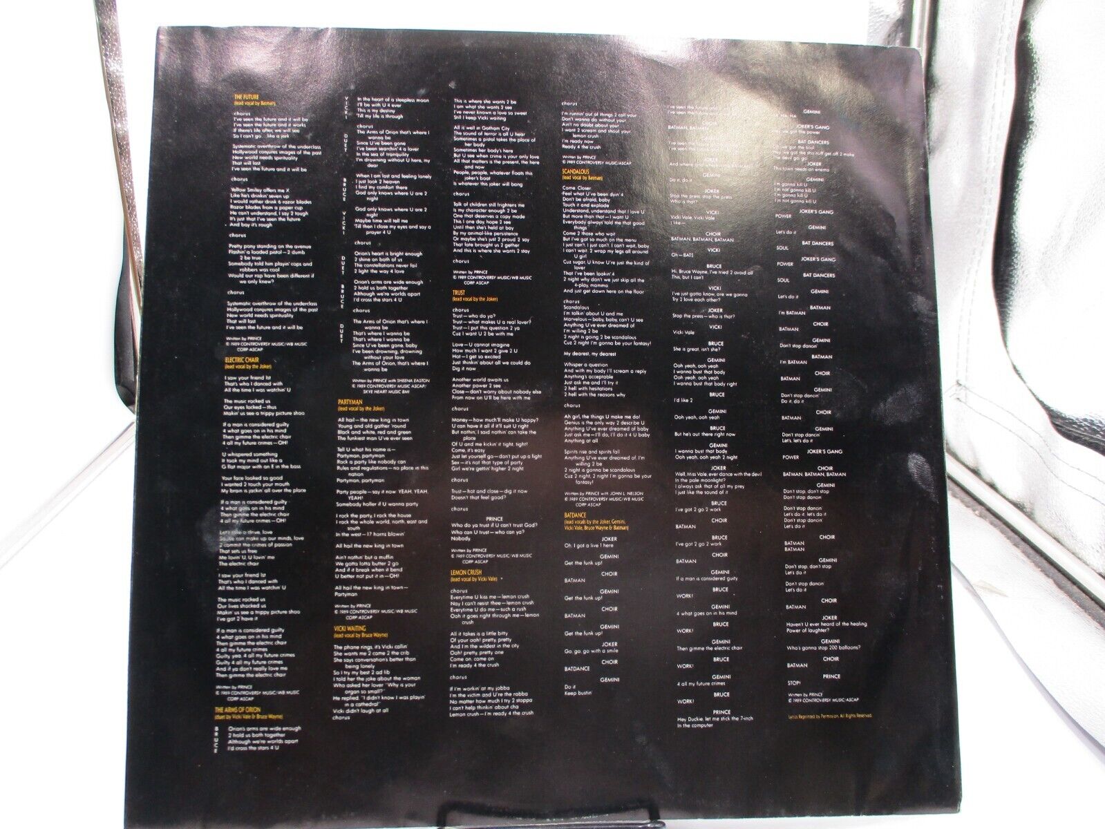 Pic 4 PRINCE "BATMAN "Soundtrack" LP Record Ultrasonic Clean 1989 W.B. Promo Hype EX
