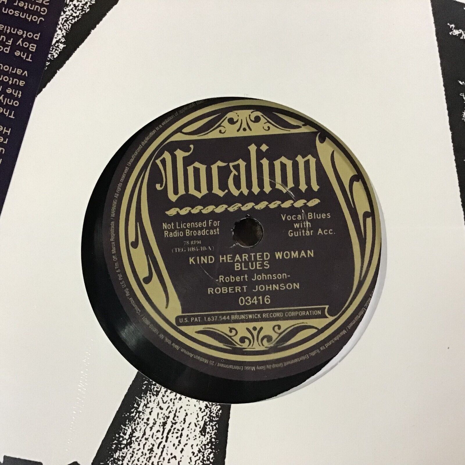 Pic 3 78 RPM  Robert Johnson VOCALION Terraplane Blues / Kind hearted Woman SEALED