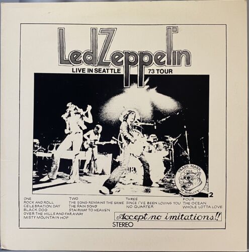 Led Zeppelin Live In Seattle 73 Tour Double Vinyl With White Labels Ex Cond Rare
