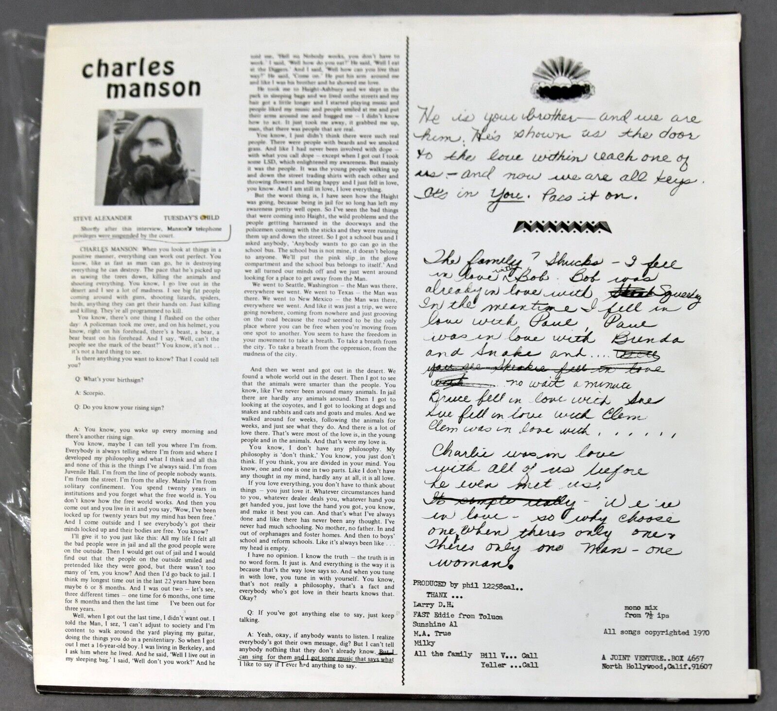 popsike.com - Charles Manson LIE Love And Terror Cults-Awareness 