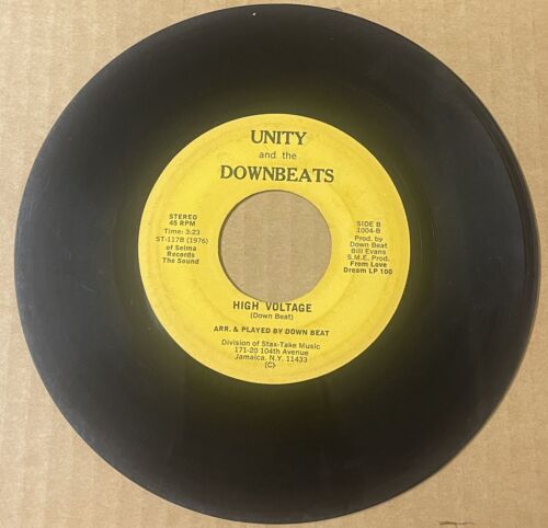 Pic 1 Unity and Downbeats  1976 FUNK SOUL 45 High Voltage / Love Dream SELMA VG+ HEAR