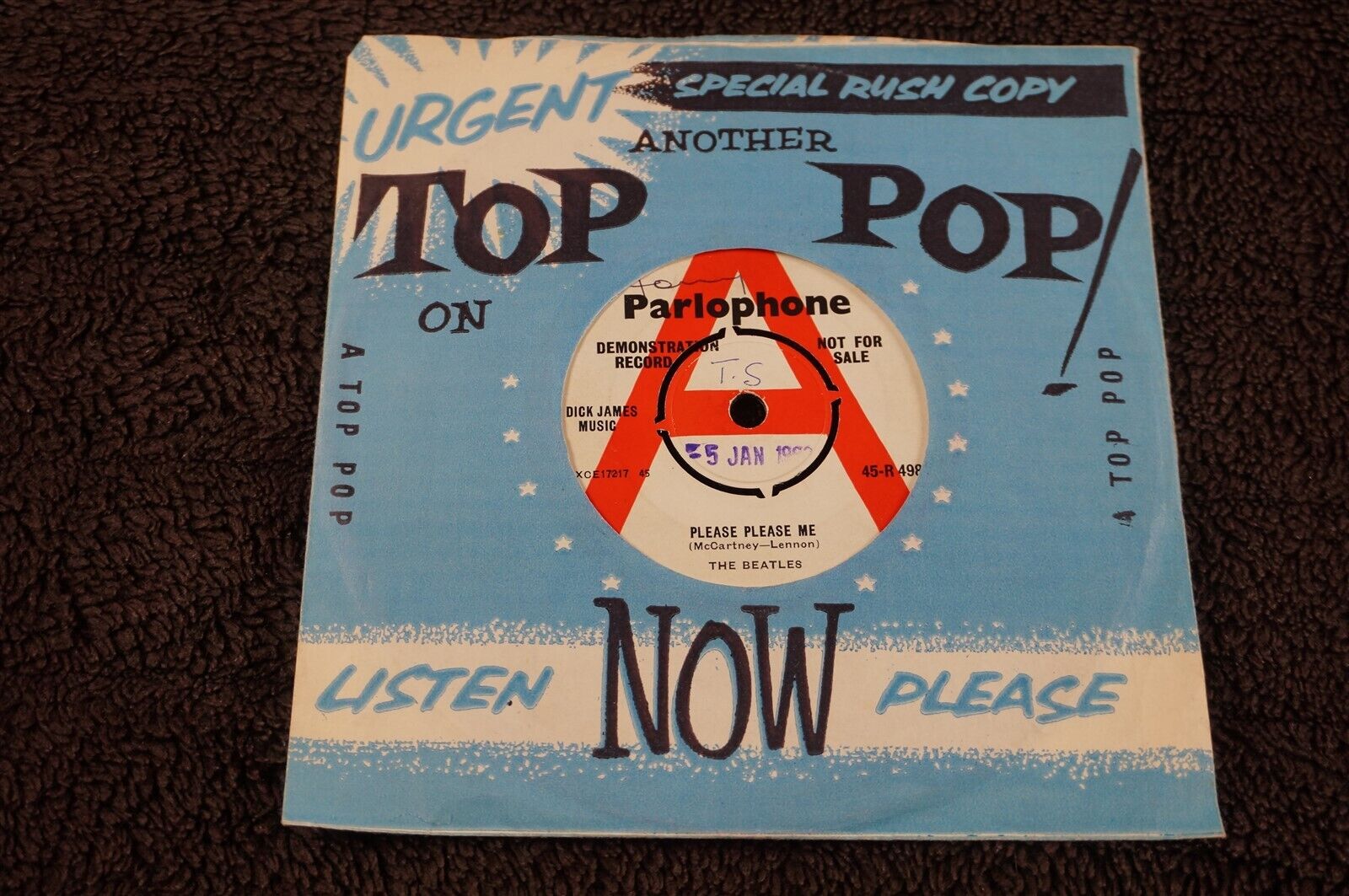Pic 1 THE BEATLES Please Please Me (Parlophone UK 1st Press DEMO 7" 1963) Rare  PROMO