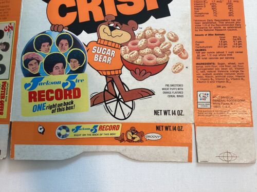 Pic 4 Jackson 5 Vinyl Record On Post Cereal Entire Box Super Orange Crisp 1970’s #2