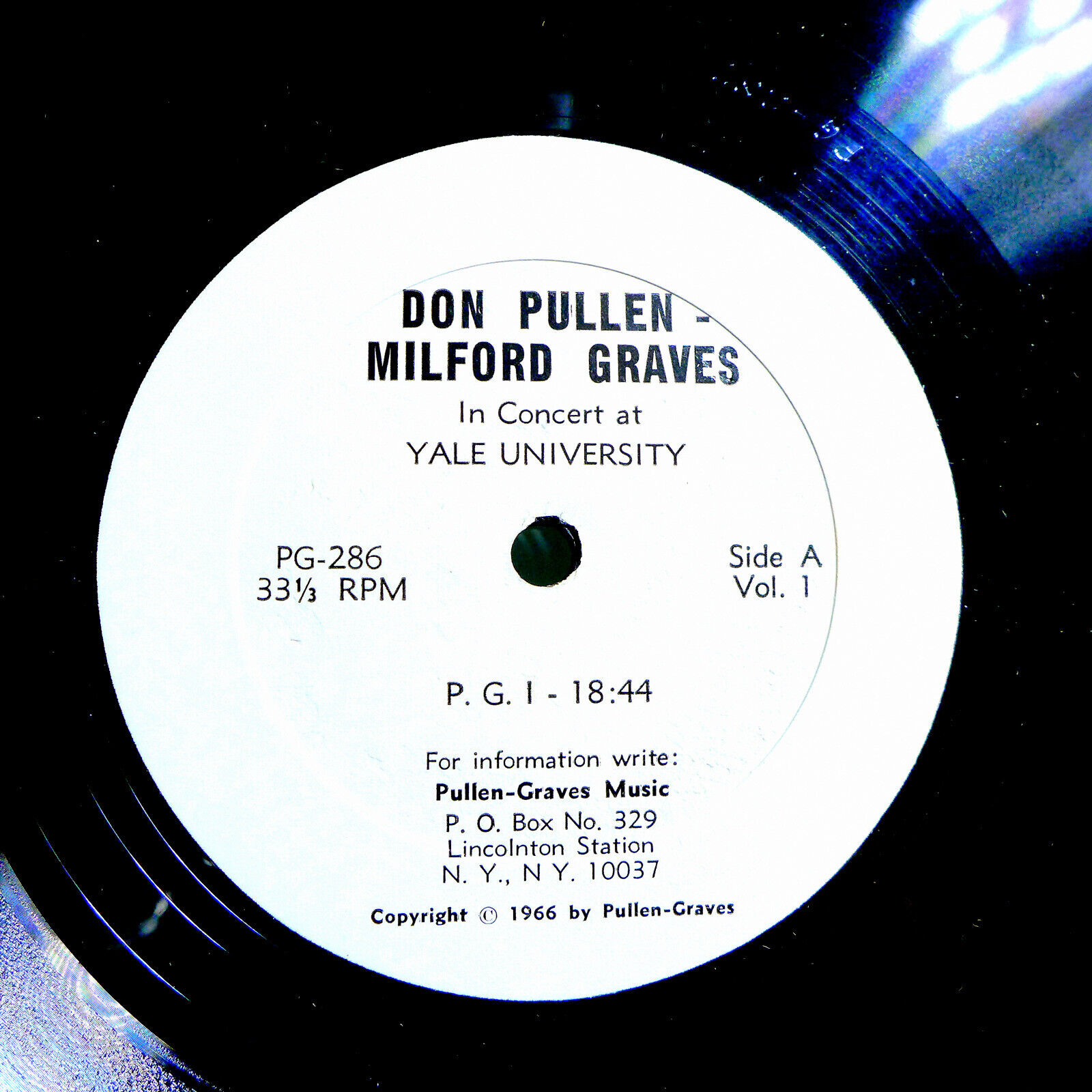Pic 3 DON PULLEN/MILFORD GRAVES YALE CONCERT INSANELY RARE ORIG LP HAND PAINTED COVER