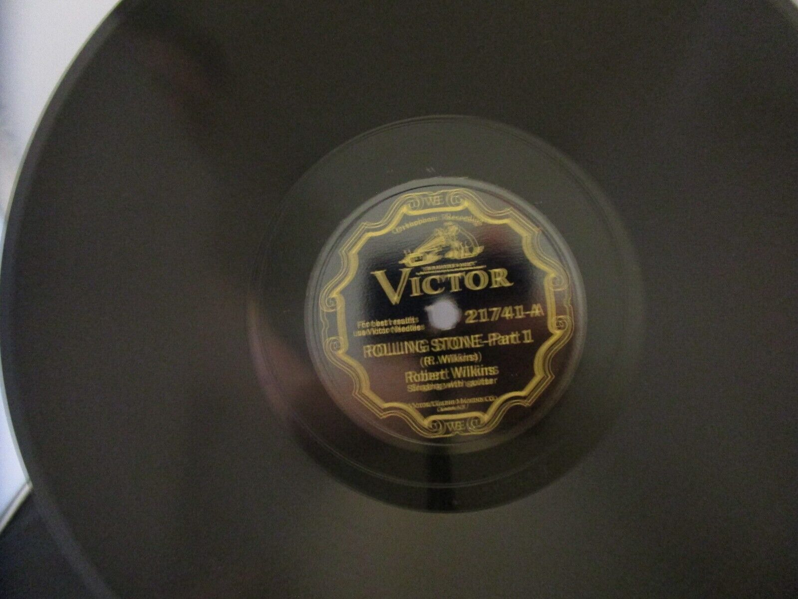 Pic 1 Pre-War Blues 78 RPM Robert Wilkins Victor 21741 Rolling Stone Parts 1 and 2