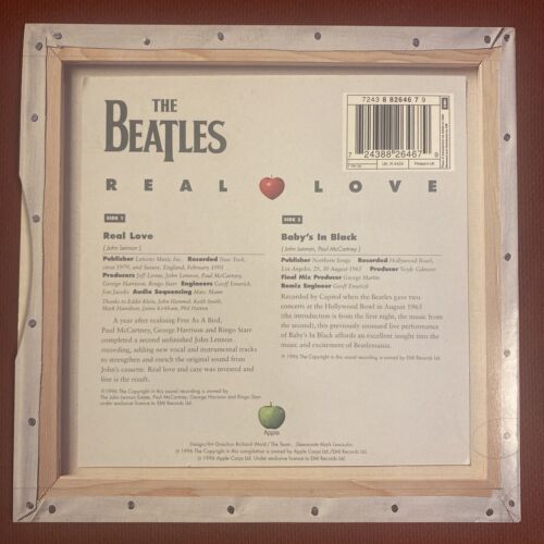 Pic 1 The Beatles - Real Love / Baby's in Black - Vinyl Picture Sleeve 1996  7” (3)