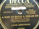 78 rpm Decca 27720 Louis Armstrong A Kiss to 